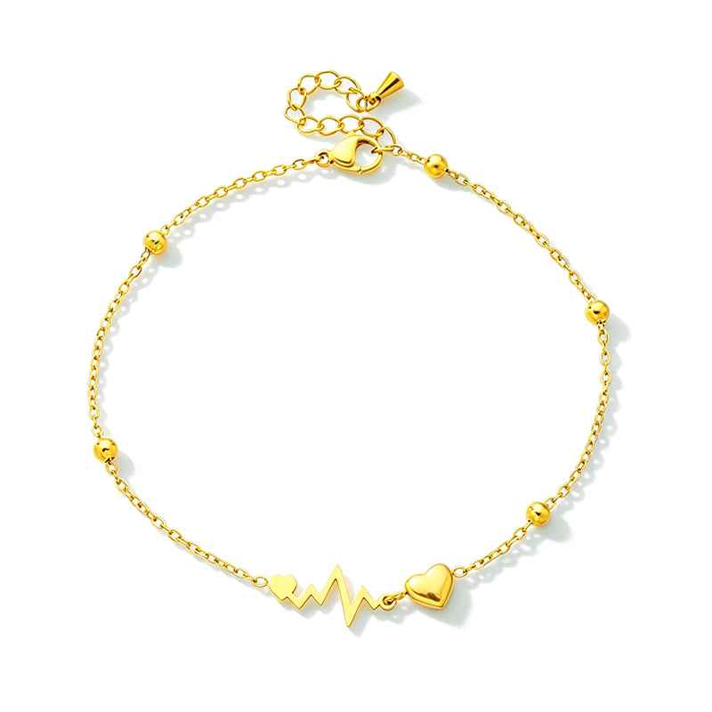 Electrocardiogram Shape Pendant Anklet