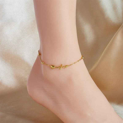 Electrocardiogram Shape Pendant Anklet