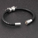 Gothic Double Skull Leather Bracelet