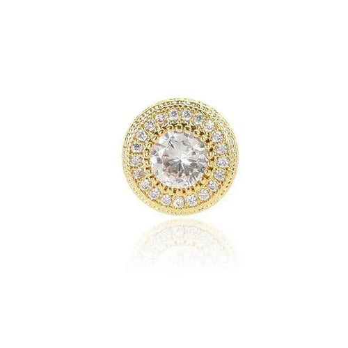 Hip Hop Full Cubic Zircon Round Ear Studs