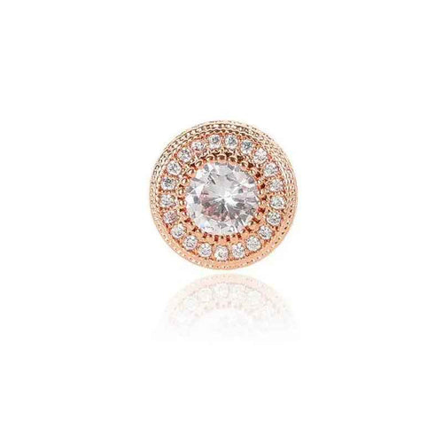 Hip Hop Full Cubic Zircon Round Ear Studs