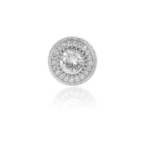 Hip Hop Full Cubic Zircon Round Ear Studs