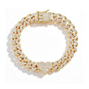 Iced Out Heart Crystal Cuban Chain Anklets Hip Hop Paved Rhinestone Link Anklet
