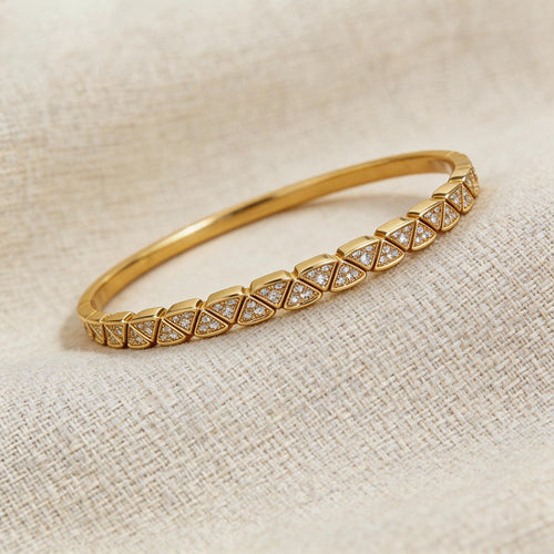 Triangular Pave Cuff Statement Bracelet - SEIYI