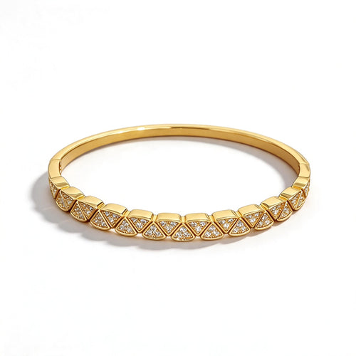 Triangular Pave Cuff Statement Bracelet - SEIYI
