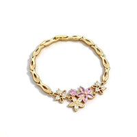 Cherry Blossom Pink Crystal Statement Bracelet