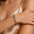 Evil Eye Crystal Bead Chain Bracelet - SEIYI
