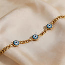 Evil Eye Crystal Bead Chain Bracelet - SEIYI