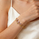 Multicolor Flower Link Statement Bracelet - SEIYI