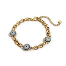 Evil Eye Crystal Bead Chain Bracelet - SEIYI