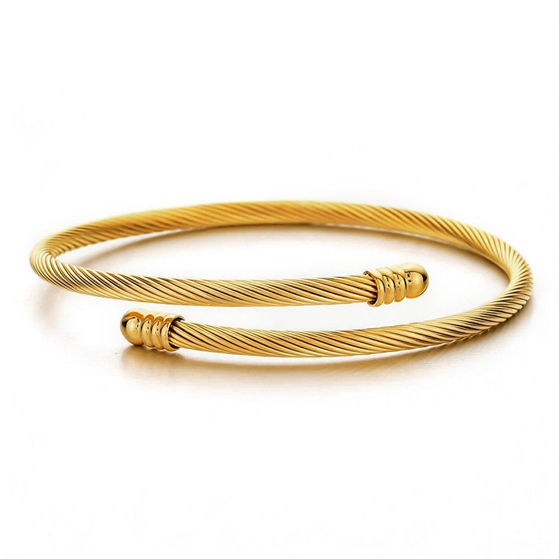 Delicate Twisted Craft Open Cuff - SEIYI