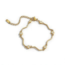 Wavy Bezel-Set Crystal Statement Bracelet - SEIYI
