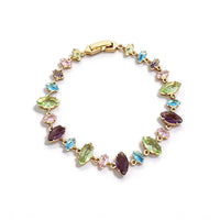 Multicolor Marquise Cut Tennis Bracelet