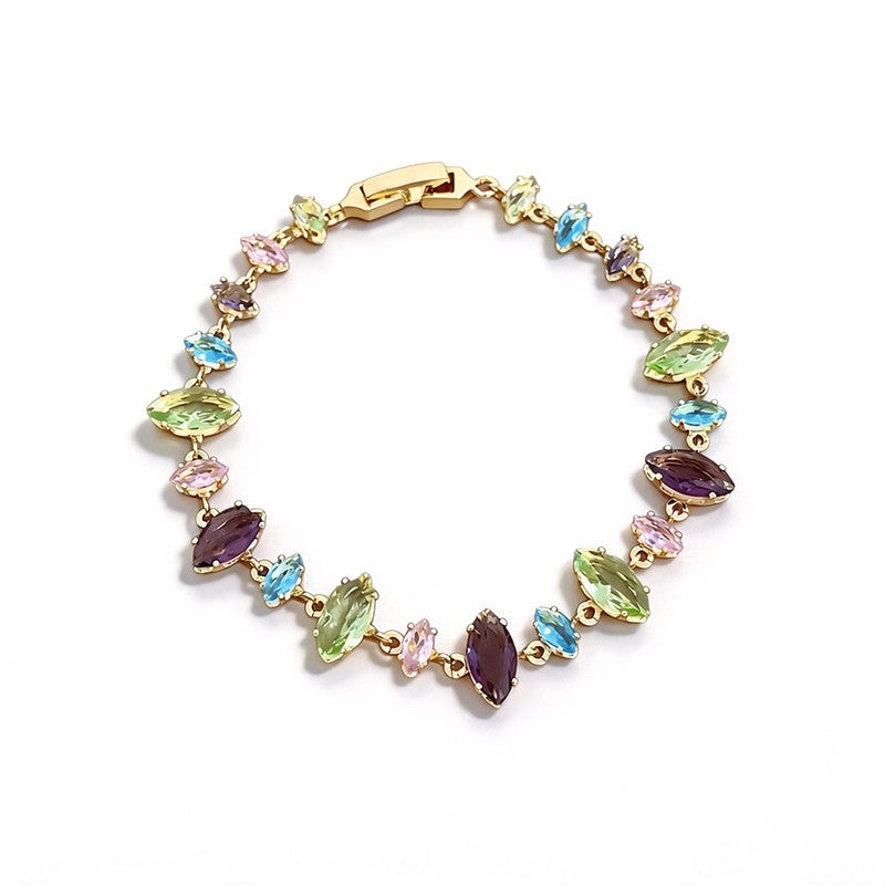 Multicolor Marquise Cut Tennis Bracelet - SEIYI