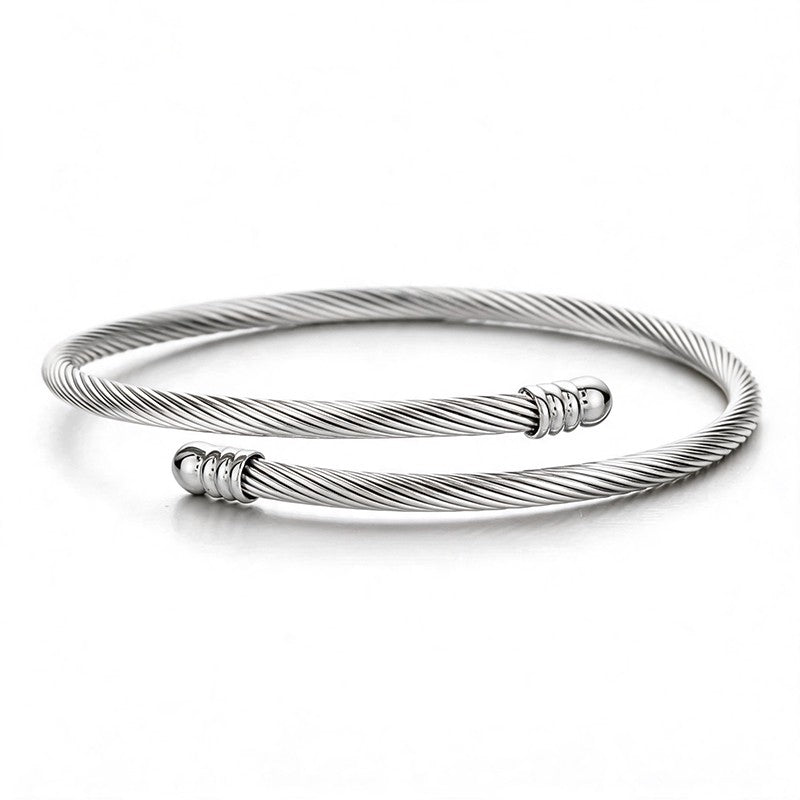 Delicate Twisted Craft Open Cuff - SEIYI