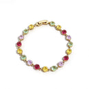 Multicolor Round Cut Tennis Statement Bracelet - SEIYI