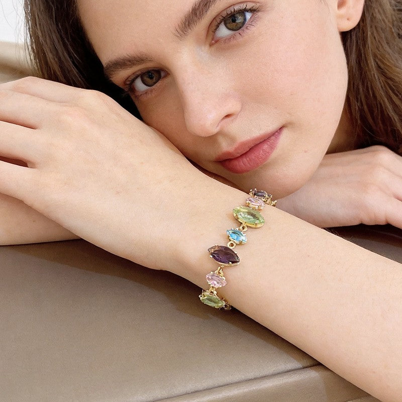 Multicolor Marquise Cut Tennis Bracelet - SEIYI