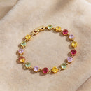 Multicolor Round Cut Tennis Statement Bracelet - SEIYI