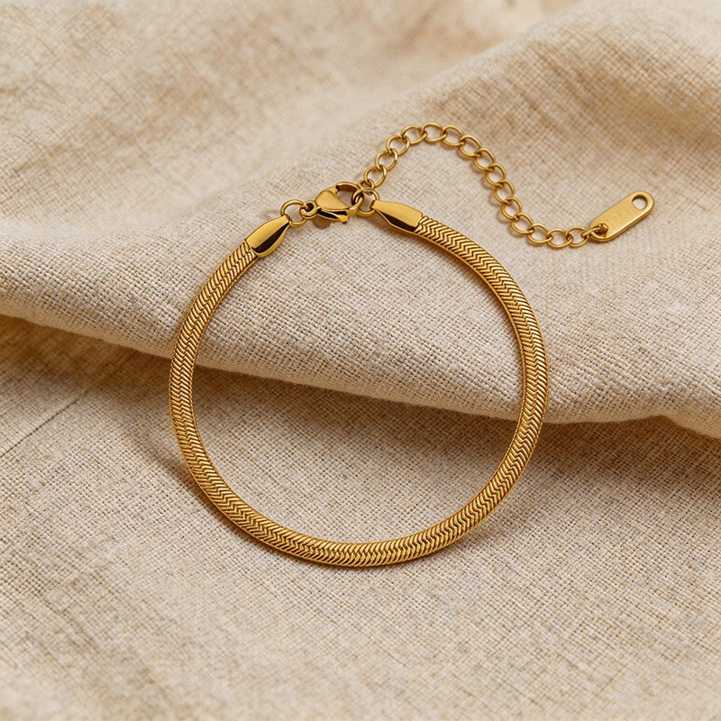 Chic Herringbone Chain Adjustable Anklet - SEIYI