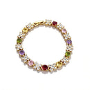 Multicolor Floral Tennis Statement Bracelet - SEIYI