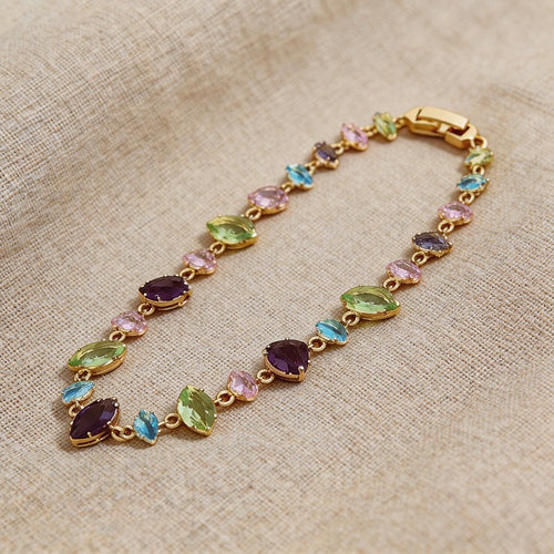Multicolor Marquise Cut Tennis Bracelet - SEIYI