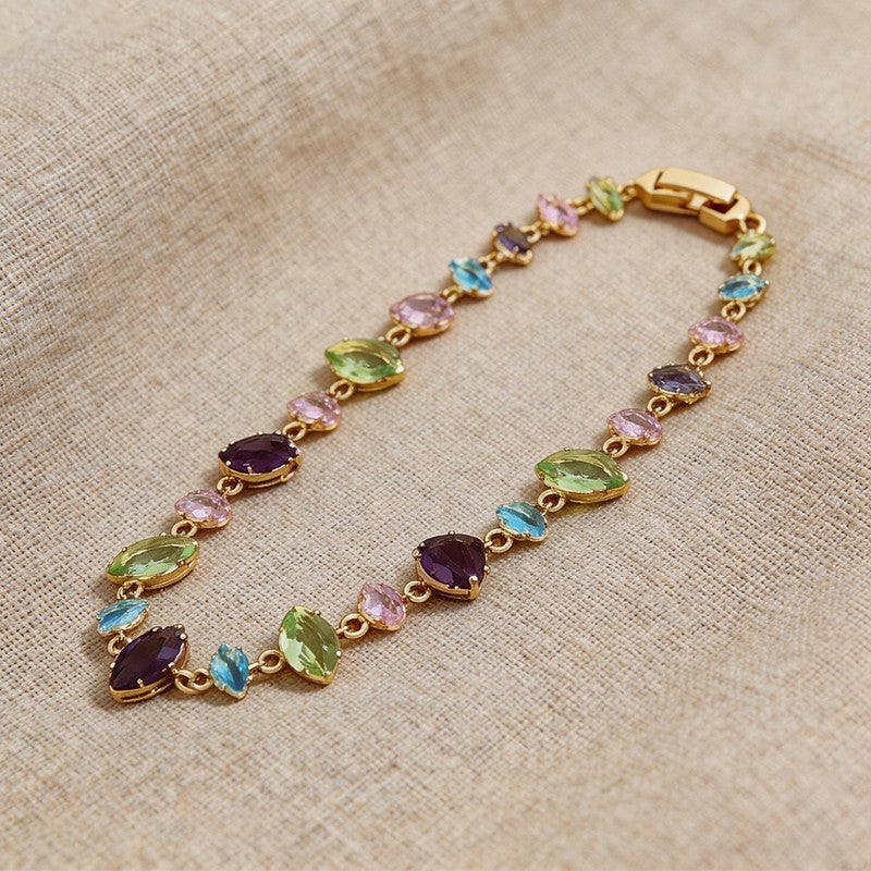 Multicolor Marquise Cut Tennis Bracelet - SEIYI