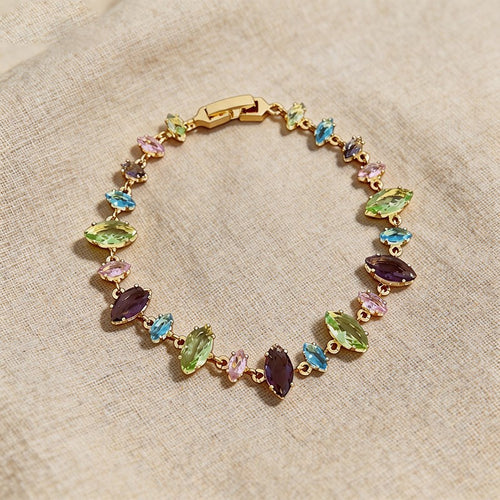 Multicolor Marquise Cut Tennis Bracelet - SEIYI