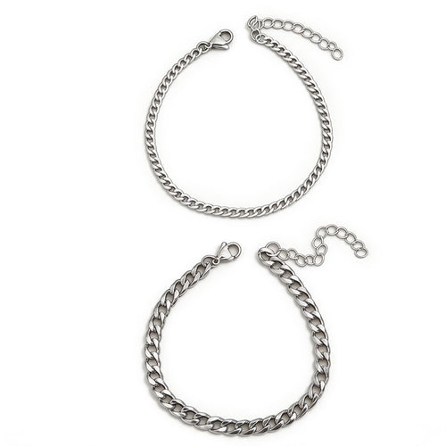 Dual Cuban Chain Statement Bracelet Set - SEIYI