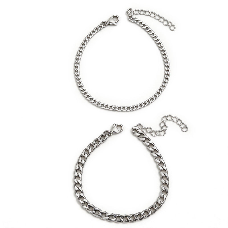 Dual Cuban Chain Statement Bracelet Set - SEIYI