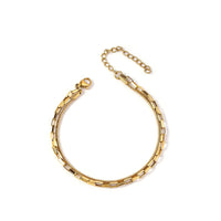 Double-Layer Paperclip & Snake Chain Bracelet