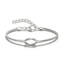 Knotted Love Couple Snake Chain Bracelet Set - undefined