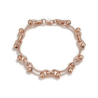 Rose Gold Wave Chain Beaded Bracelet