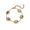 Abalone Inlay Gold Chain Bracelet - SEIYI