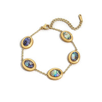 Abalone Shell Gold Bracelet Ocean Charm Piece