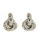 Gold SIlver Color Knot Hoop Earring For Women Shiny Plating Trendy Earring Stud Cute Daily Wear Jewelry