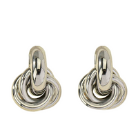 Gold SIlver Color Knot Hoop Earring For Women Shiny Plating Trendy Earring Stud Cute Daily Wear Jewelry