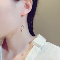 Long Super Elegant Micro Inlaid Round Zircon Earring Ear Hook Temperament For Lady Romantic Exquisite Luxury Earring