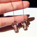 Long Super Elegant Micro Inlaid Round Zircon Earring Ear Hook Temperament For Lady Romantic Exquisite Luxury Earring