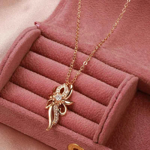 Luxury 3Pcs Natural Zircon Flower Earring Necklace Ring Sets for Women