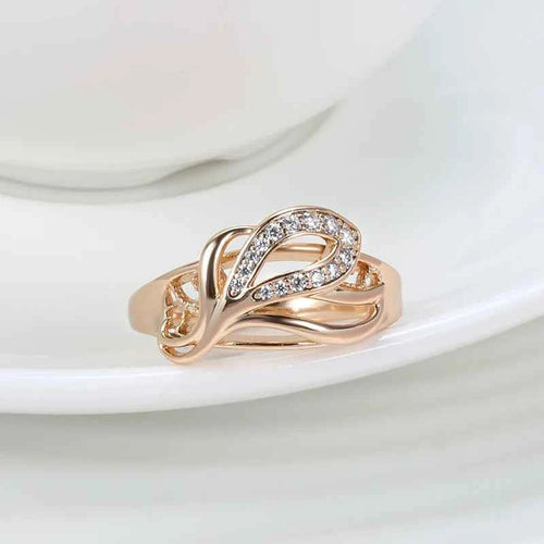 Luxury 3Pcs Natural Zircon Flower Earring Necklace Ring Sets for Women