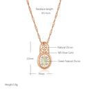 Luxury Natural Zircon Oval Cut Emerald Pendant Necklace With 585 Rose Gold Color Flower Ethnic Wedding Daily Jewelry