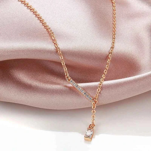 Luxury Square Natural Zircon Pendant Necklace for Women