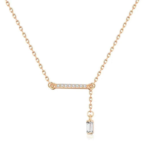 Luxury Square Natural Zircon Pendant Necklace for Women