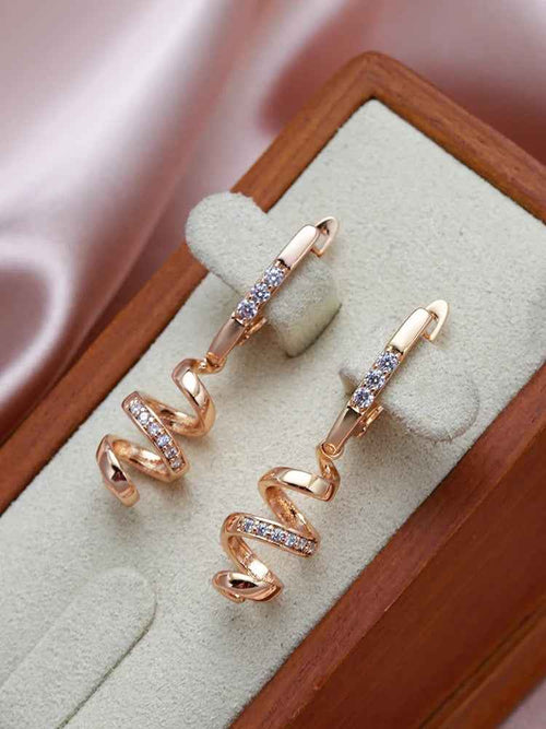 Natural Zircon Geometry Rotate Earrings