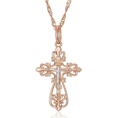 Orthodox Church Cross Pendant Necklace for Women
