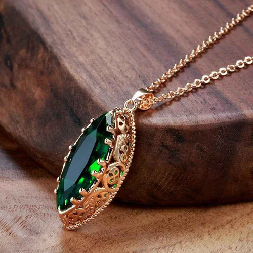 Rhombus Natural Zircon Hollow Flower Vintage Jewelry Sets