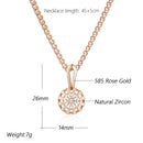 Rose Gold Color Crystal Flower Pendant Necklace For Women Full Shiny Natural Zircon Accessories Daily Fine Jewelry