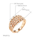 New 585 Rose Gold Color Big Rings for Women Fashion Natural Zircon Crystal Ball Ring Modern Wedding Party Daily Jewelry