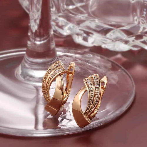 Rose Gold Simple Geometric Pendant Jewelry Set