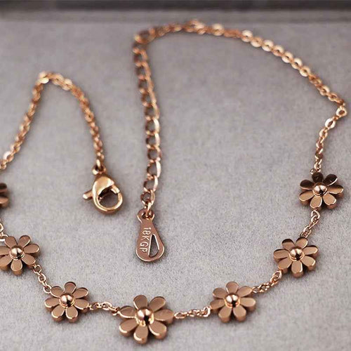 Rose Gold Women's Daisy Anklet